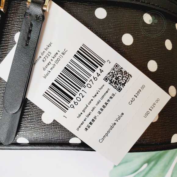 MAKE AN OFFER Disney X Kate Spade Small  Leather Minnie Mouse Backpack Polka Dot - Picture 7 of 7